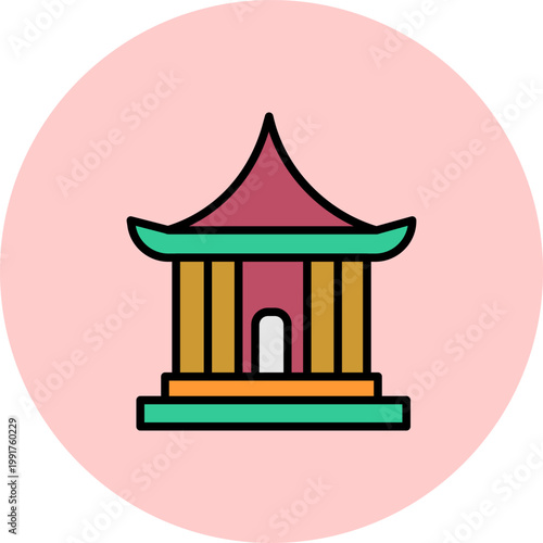 Temple Visit Icon Design
