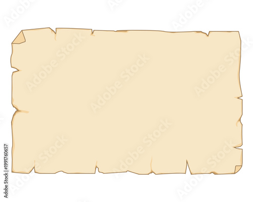 Vintage blank parchment paper on transparent background. Old map background vector for creating custom treasure maps, historical certificates or classic-themed menu backgrounds