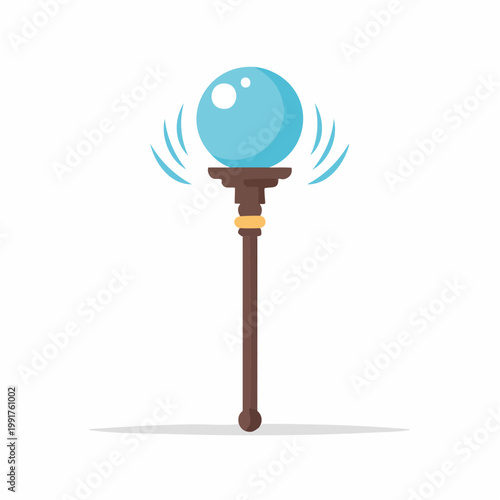 Magical Staff with Glowing Orb