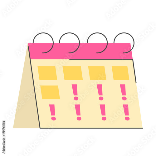 Missed period icon vector isolated. Illustration of a menstrual calendar. Early sign of pregnancy. Concept of gynecology, menstruation cycle delay.