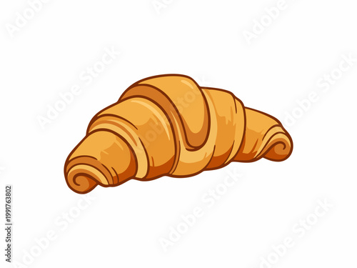 Delicious French Croissant Illustration Isolated on White Background