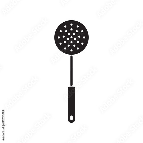 Kitchen skimmer silhouette icon vector flat design