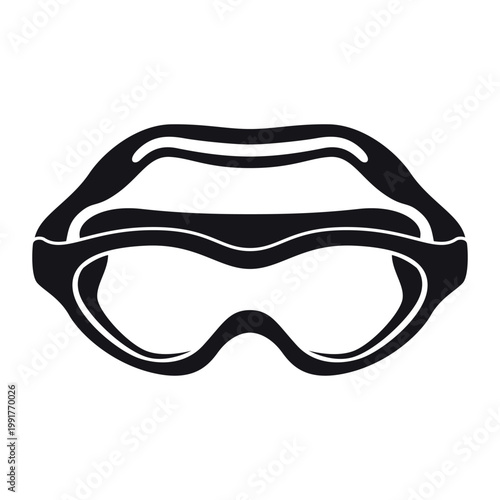 Vector design of swimming goggles with a simple shape and clear lines for aquatic activities and sports