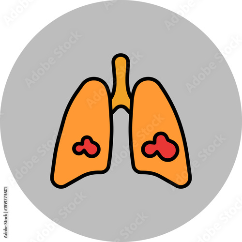 Lung Cancer Icon Design