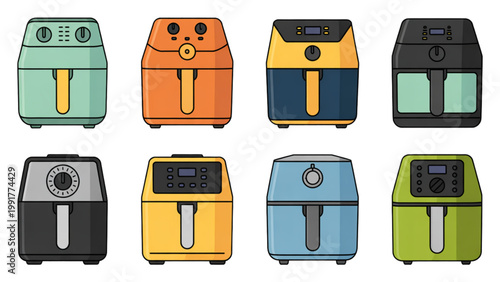 Assorted backpacks in various colors and designs displayed in a row