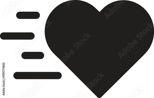 Speed Heart vector icon black color