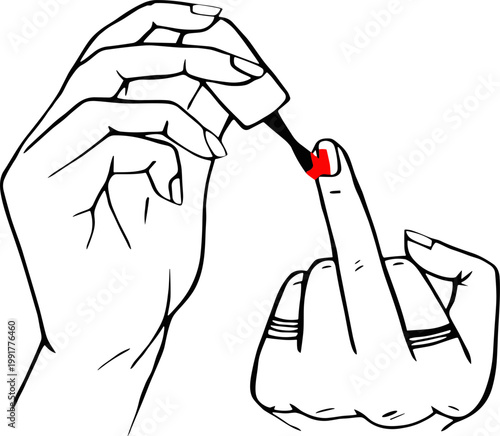 Middle Fingernail Polish svg, Sarcastic middle Finger Svg