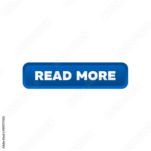 Read more, BLUE rectangular 3d button - vector illustration
