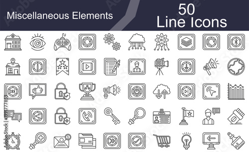 Miscellaneous Elements Line Icons