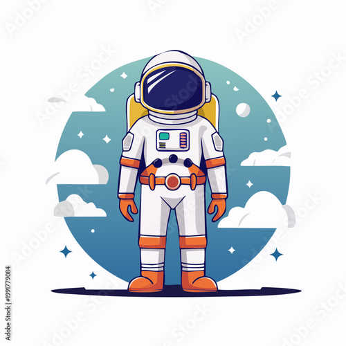 Astronaut in Space Illustration
