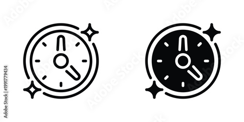 Clock Vector Line Icon for ui and web design