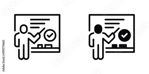 Teacher Vector Line Icon for education and learning