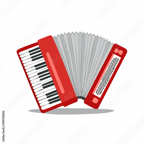 Red Accordion Illustration