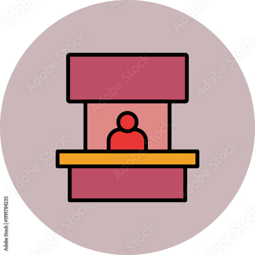 Podcast Recording Booth Icon Design