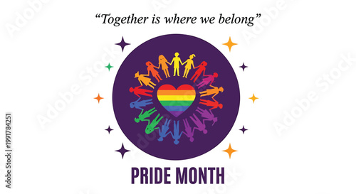 LGBTQ Pride Month, Rainbow Heart Hands, Diversity Symbol, Inclusive Design Element