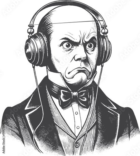retro man with headphones