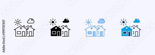 Residential Icon Set Multistyle Various Collection Element For Design