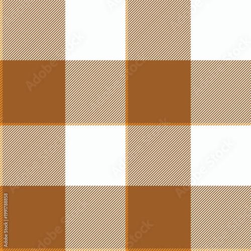 Identity textile seamless plaid, uk pattern texture check. Curtain background vector fabric tartan in orange and white colors.
