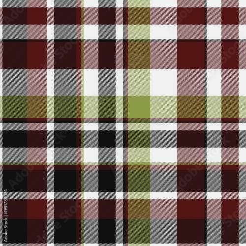 Quilt textile tartan fabric, installing check pattern plaid. Serene seamless texture background vector in white and red colors.