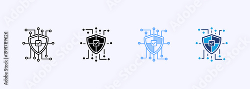 Cybersecurity Icon Set Multistyle Various Collection Element For Design