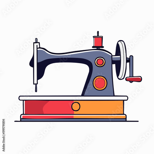 Vintage sewing machine illustration
