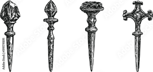 vintage ornate metal nails and tacks set decorative antique pins for upholstery and crafts