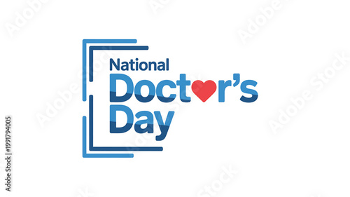National Doctors Day celebration logo with heart symbol