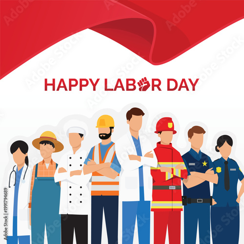 Happy labor day clip art stock illustration