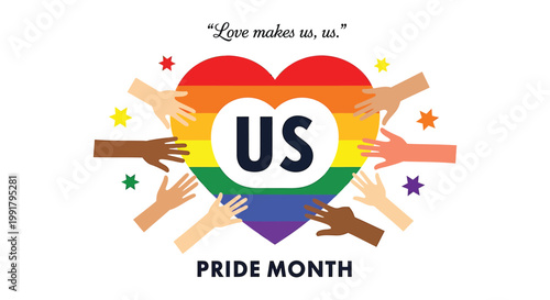 Pride Month, LGBTQ+, rainbow heart, diversity, inclusivity icons