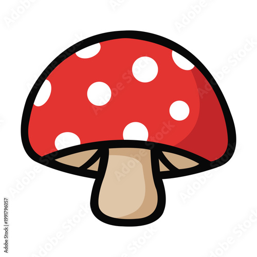 Enchanting Amanita Muscaria: A vibrant illustration of the iconic Amanita muscaria mushroom, celebrated for its striking red cap adorned with white dots.