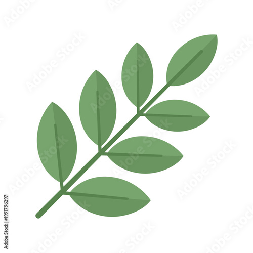 Leafy Green Sprig: A vibrant green sprig of leaves, symbolizing growth, renewal, and the beauty of nature's simplicity. 