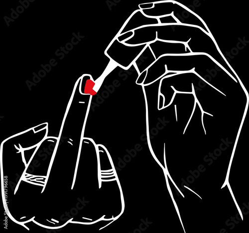Feminist Middle Finger Painting Nails Svg