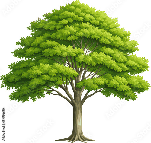 Create a realistic Beech trees in elevation view for use in architectural drawings vector art with white background..