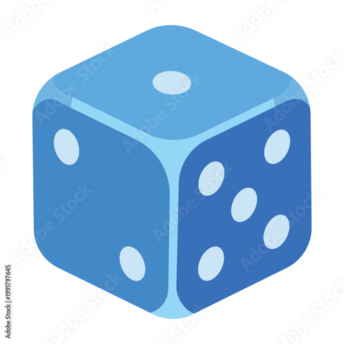 Blue Dice: A close-up shot of a single blue die, revealing the arrangement of dots on its faces. Captures the essence of chance and decision-making, in vibrant detail.