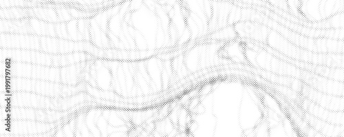 Abstract halftone illustration featuring a delicate organic form resembling a seashell or spiral fossil, composed of fine dotted textures on a light background