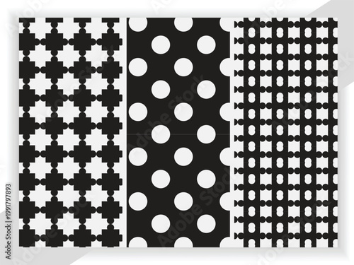 Abstract Puzzle Tile Repeat Pattern Modern Design