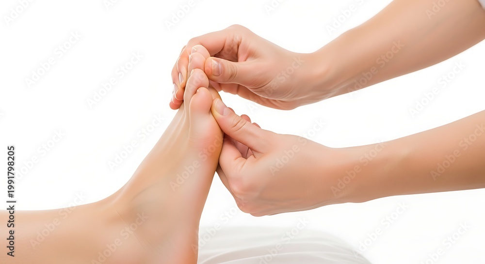 Naklejka premium Foot massage therapy for relaxation.