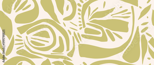 Vector seamless background. Minimalistic abstract floral pattern. Modern print on light background. Perfect for textile design, screensavers, covers, cards, invitations and posters.