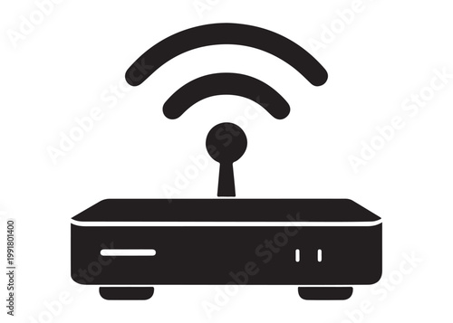 wifi router logo silhouette vector, wireless router logo silhouette vector illustration, wifi logo, network equipment logo silhouette, wifi internet access logo silhouette vector on white background 