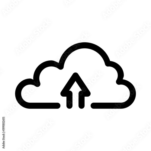 system and cloud technology line icon