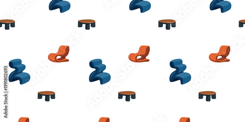 Selective focus. Armchair cabinet seamless background pattern