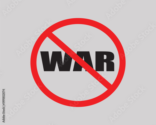 Anti War Symbol Stop Violence Red Prohibition