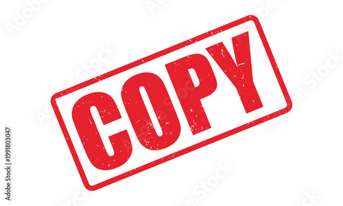 Copy stamp. Copy red rubber stamp vector, vintage copy square stamp label