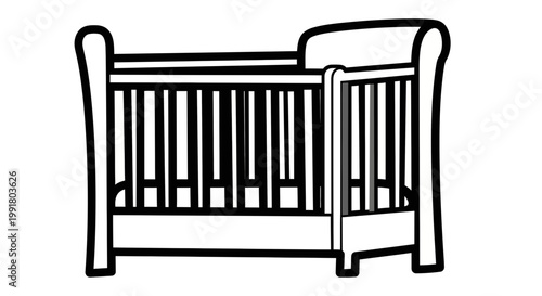 Crib outline illustration
