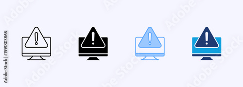 Monitor Icon Set Multistyle Various Collection Element For Design