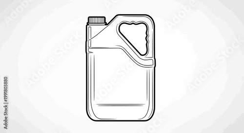 Plastic jerrycan container illustration, clean design, white background