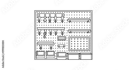 Pegboard Organizer with Tools and Bins