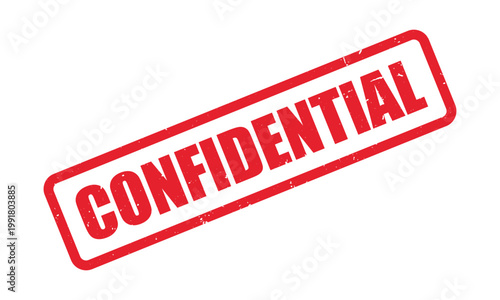 Confidential square grungy vintage rubber stamp design