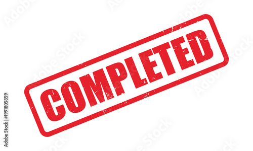 Completed red rubber stamp in grunge effect. Vector illustration