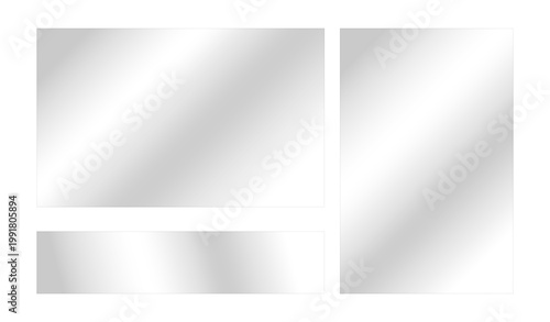 Canvastavla Realistic transparent glass glare overlay set, glossy screen reflections for lap